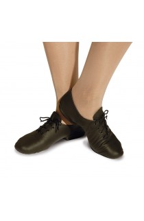 Split sole leather black jazz shoes