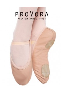 Pink Leather Split Sole Ballet Shoes by proVora 
