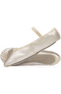 Ivory satin bridesmaid ballet shoes 