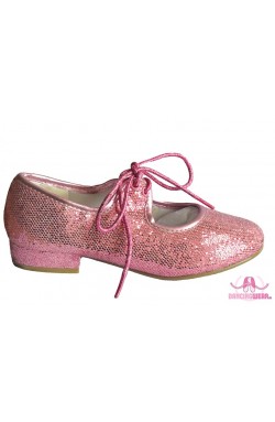 Hologram Pink Sparkle Tap Shoes